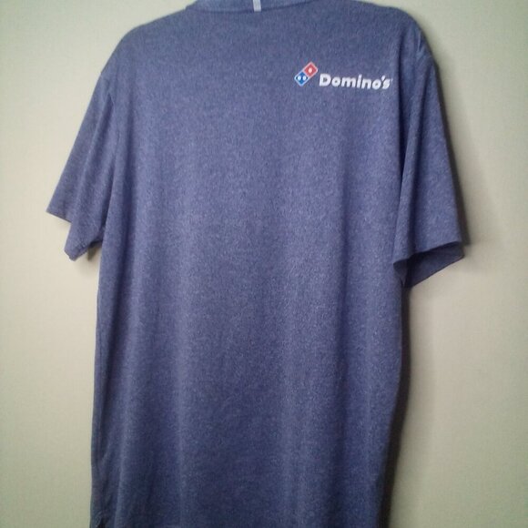 Domino's Pizza Polo Shirt M Men Short Sleeve Logo Pocket Gray - Picture 10 of 14